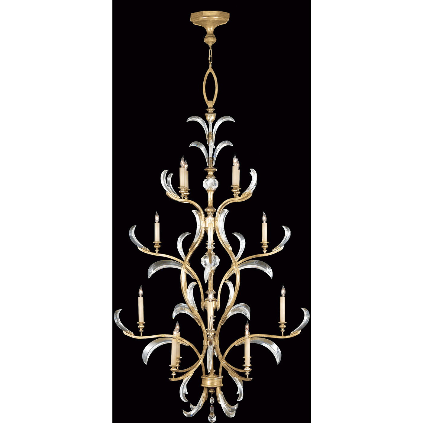 Beveled Arcs 16 Light 48 inch Gold Chandelier Ceiling Light