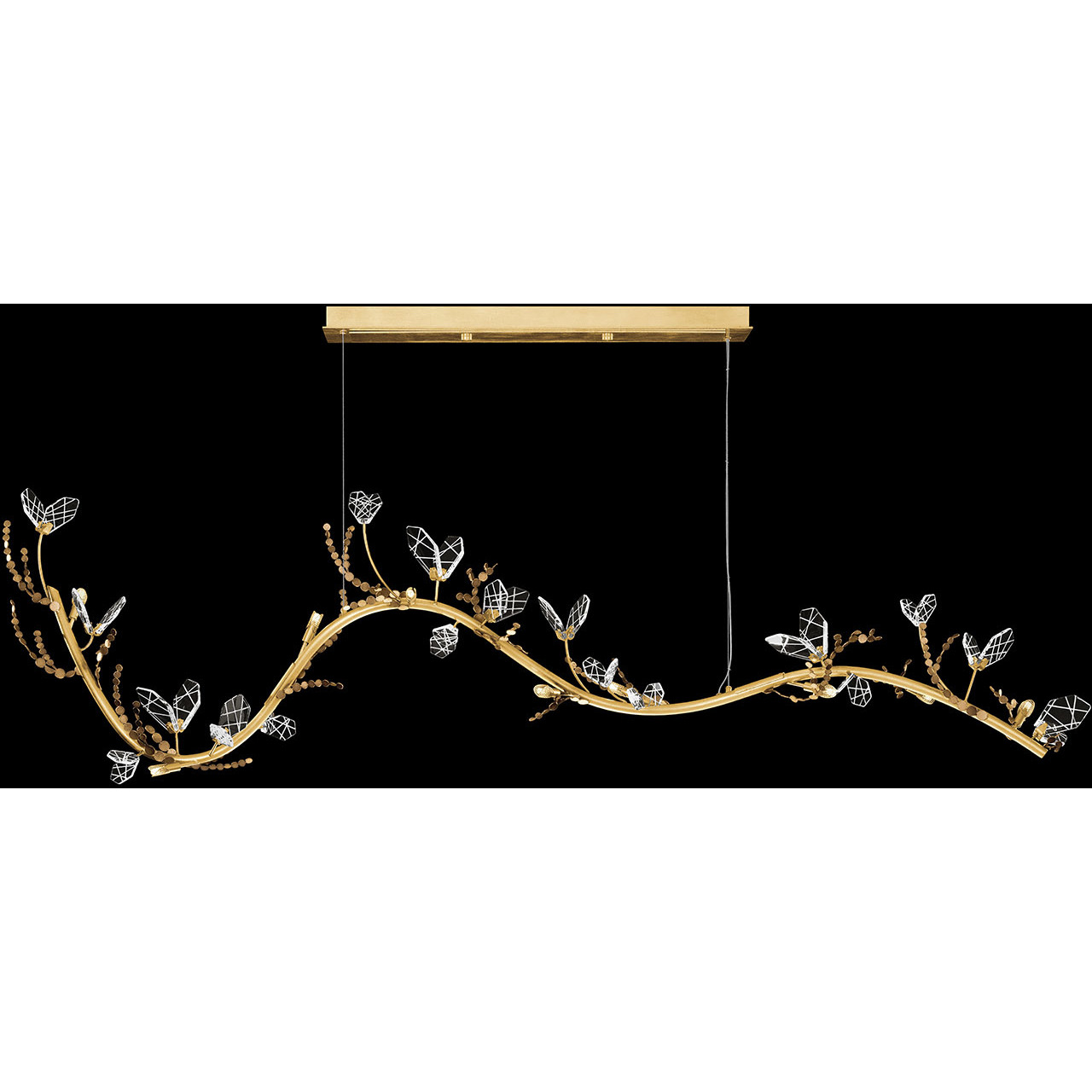 Volare 9 Light 77.5 inch Burnished Gold Pendant Ceiling Light