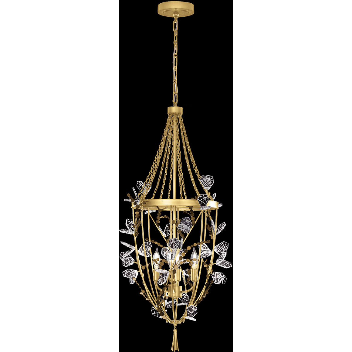 Volare 4 Light 19.75 inch Burnished Gold Pendant Ceiling Light