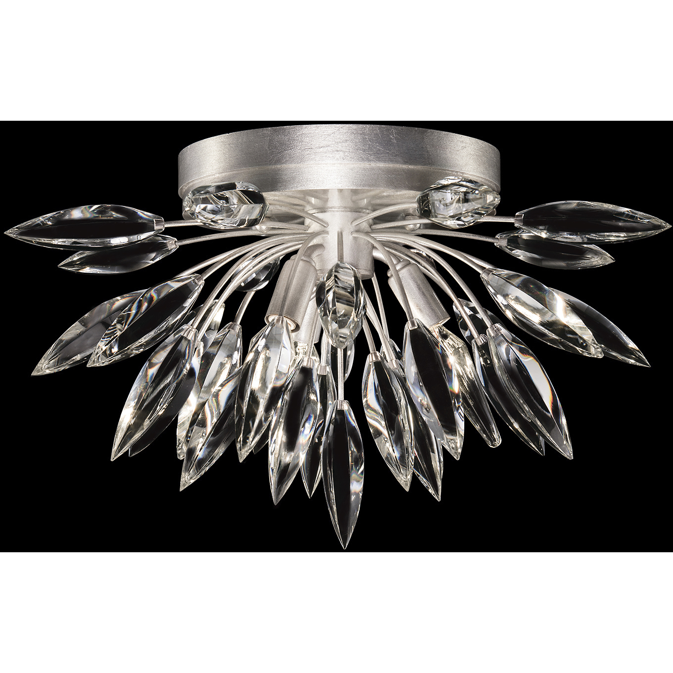Lily Buds 3 Light 18.5 inch Silver Flush Mount Ceiling Light