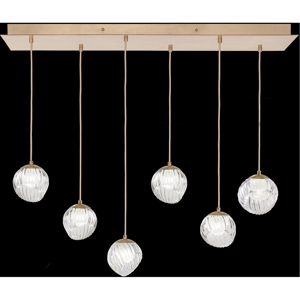 Nest Pendant Ceiling Light in Gold, White Studio Glass