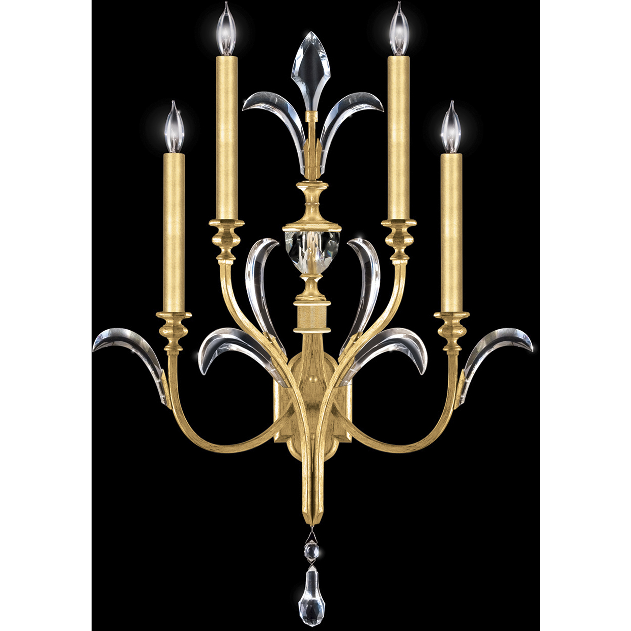 Beveled Arcs 4 Light 26 inch Gold Sconce Wall Light