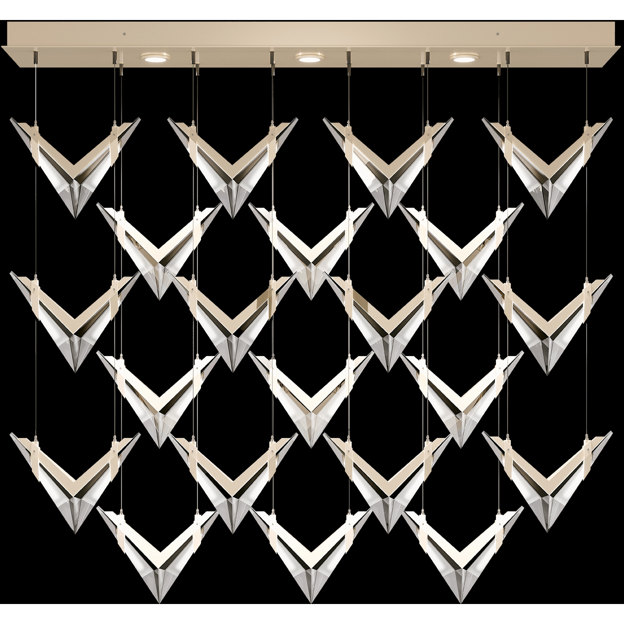 Blade 45 Light 62 inch Gold Pendant Ceiling Light