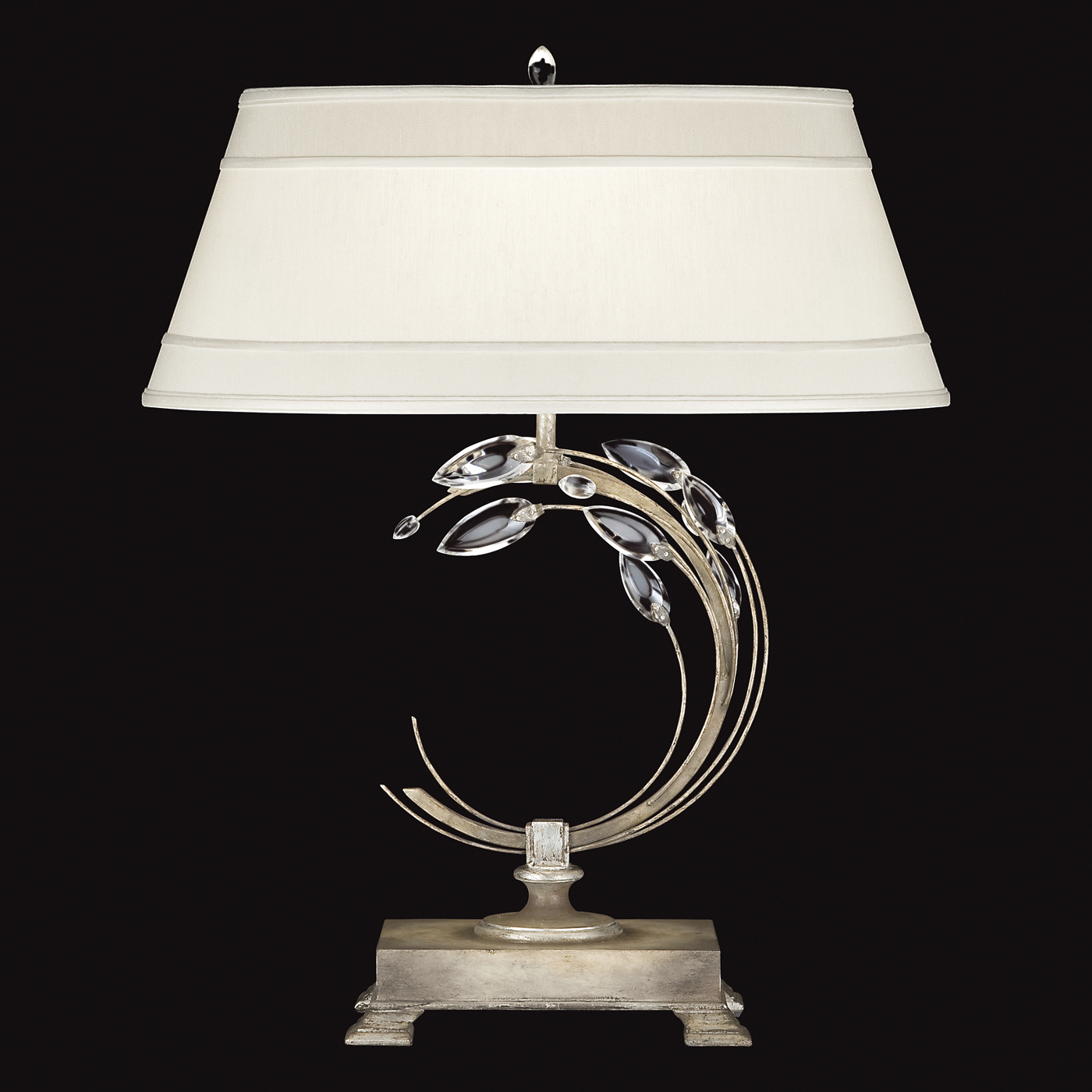 Crystal Laurel 31 inch 150 watt Silver Table Lamp Portable Light