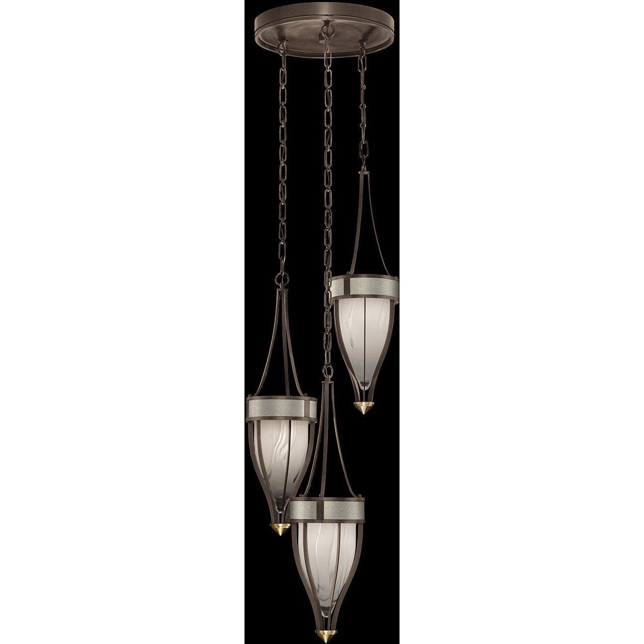 Mirage 3 Light 17.5 inch Bronze Pendant Ceiling Light