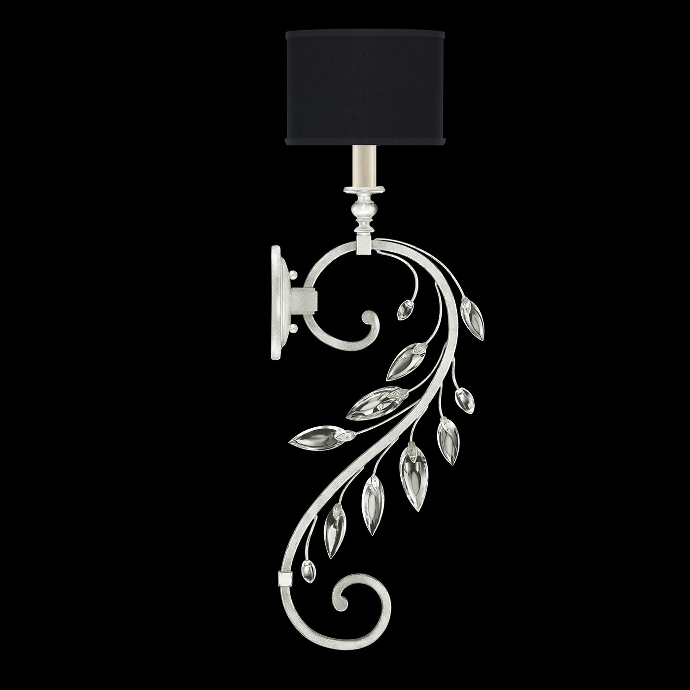 Crystal Laurel 1 Light 8 inch Silver Sconce Wall Light