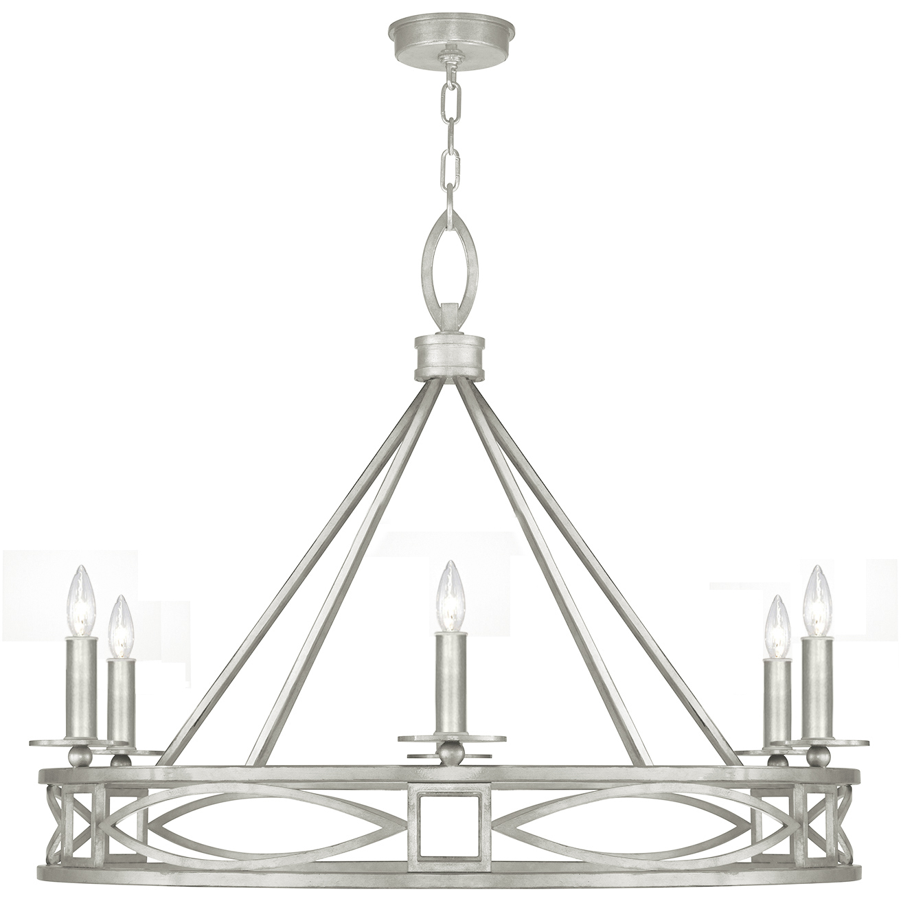 Cienfuegos 6 Light 37.5 inch Silver Chandelier Ceiling Light